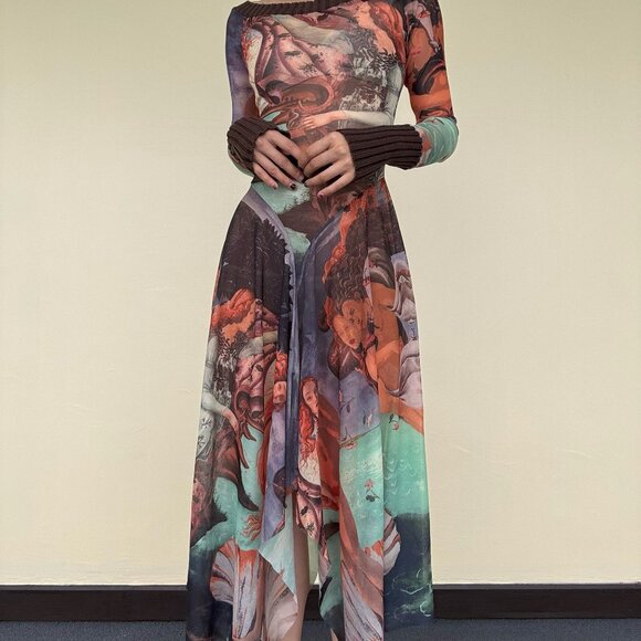 Jean Paul Gaultier birth of Venus mesh long sleeve dress - Picture 11 of 14